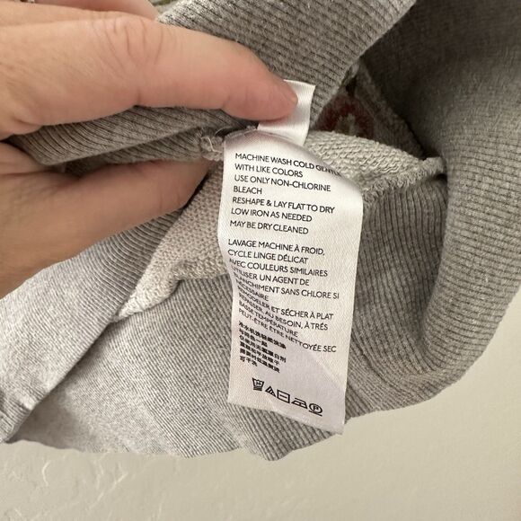 Maeve x Anthropologie Marcie Sweatshirt Womens XS Gray Floral Embroidery Boho - Picture 7 of 14